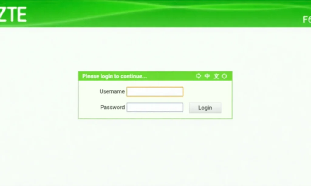 ZTE Login Page