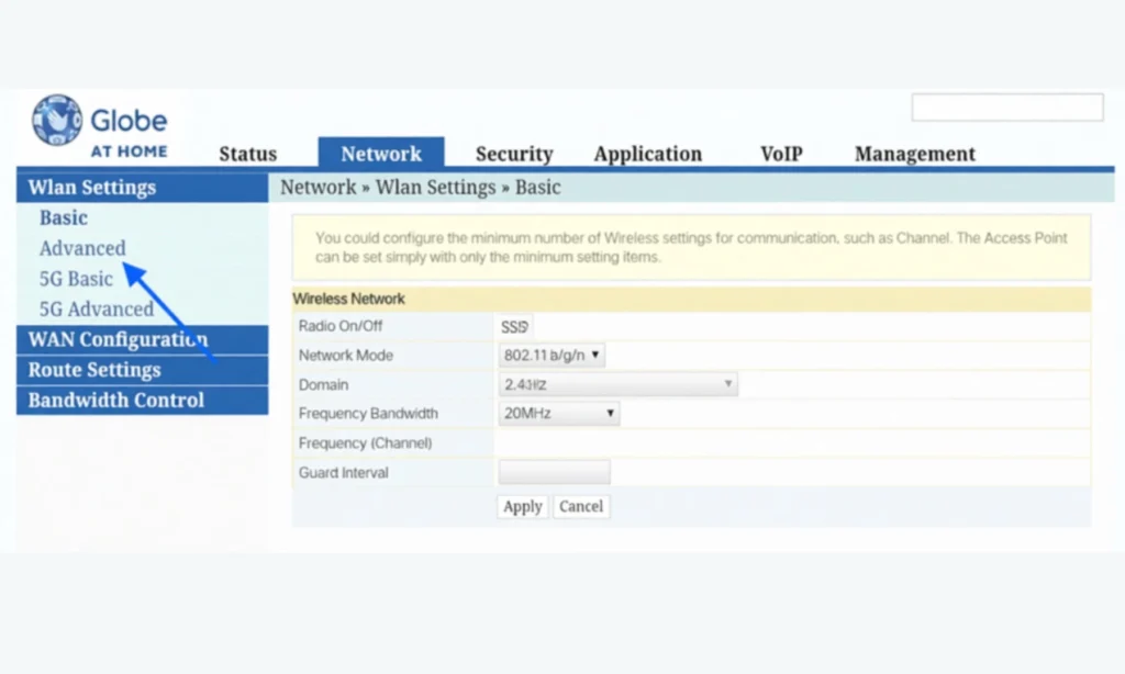 Instructions via Router Dashboard